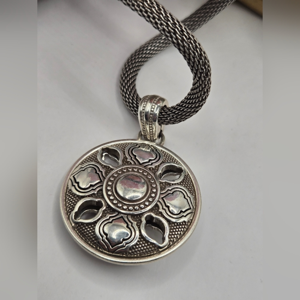 Brighton "Aragon" Sapphire Blue Swarovski Crystal Reversible Pendant Necklace - Picture 3 of 7